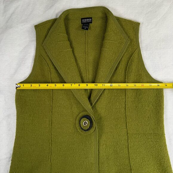 NTCO Nomadic Traders Wool Vest Women's Sz M Asymmetrical Green Fairy Whimsigoth - Picture 14 of 16